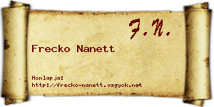 Frecko Nanett névjegykártya